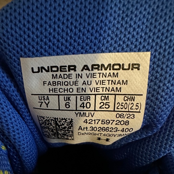 Under Armour Curry 3Z7 Boys' Basketball Shoes, no box - Picture 6 of 6